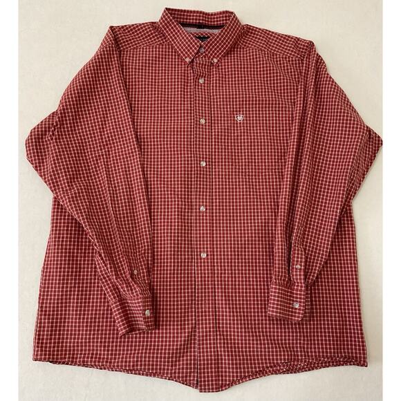 Ariat Pro Series Men’s Western Shirt XL Red Plaid Long Sleeve Snap Button Rodeo - Picture 1 of 16